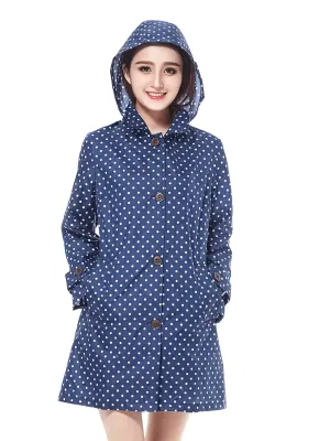 Stylish Dot Raincoat - Waterproof Hooded Jacket - SF1978