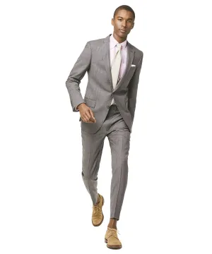 Sutton Stretch Tropical Wool Suit in Light Charcoal