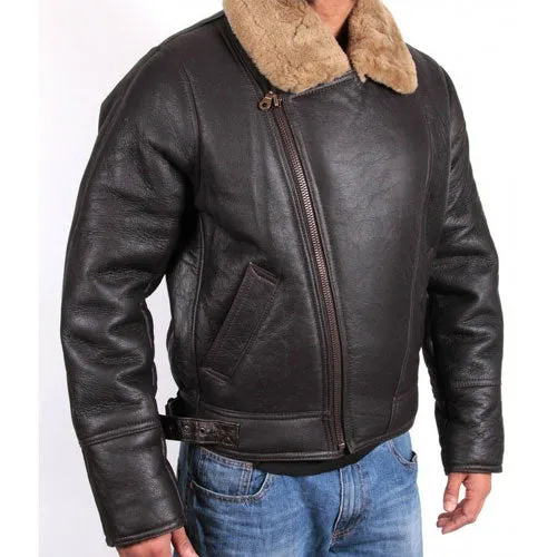 Tailor Made Men's Black Sheepskin Leather Jacket B3 Fashion Coat Stylish Jackets