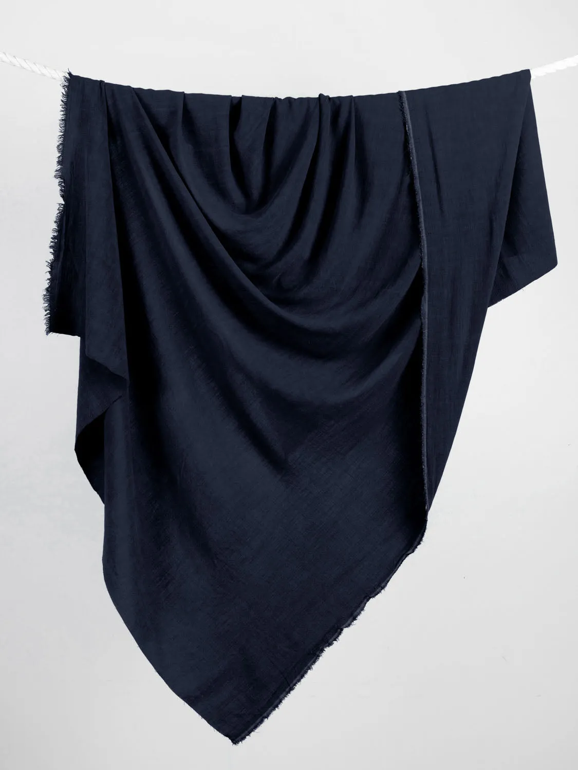 Textured Viscose Linen - Navy