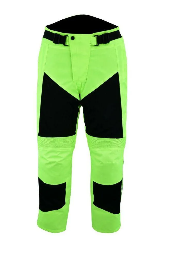 Warrior Gears® Air Mesh Motorbike Suits for Men, Breathable Textile Motorbike Jacket and Trouser with Removable Lining and CE Armours -Hivis & Black