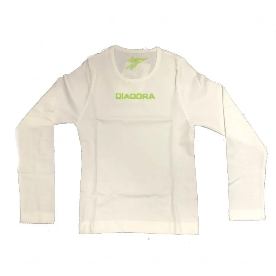 WHITE DIADORA  SEAMLESS LONG SLEEVE JUNIOR TOP