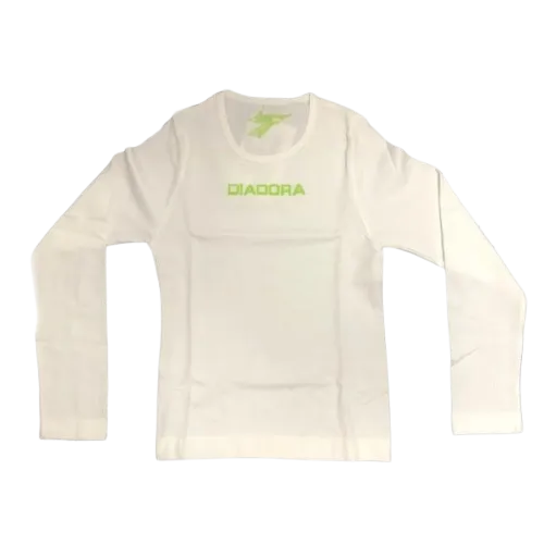 WHITE DIADORA  SEAMLESS LONG SLEEVE JUNIOR TOP