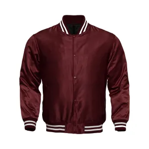 Women Satin Jacket Maroon