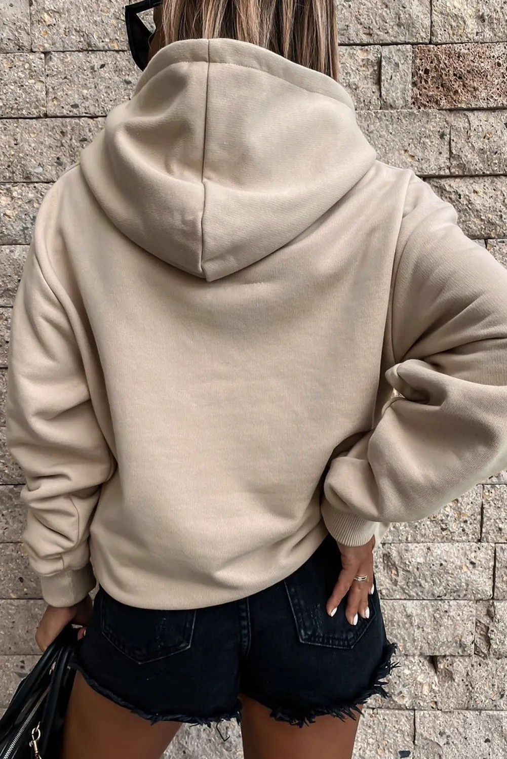 Women's Casual Hoodies Long Sleeve Solid Lightweight Loose Sweatshirt with Pocket