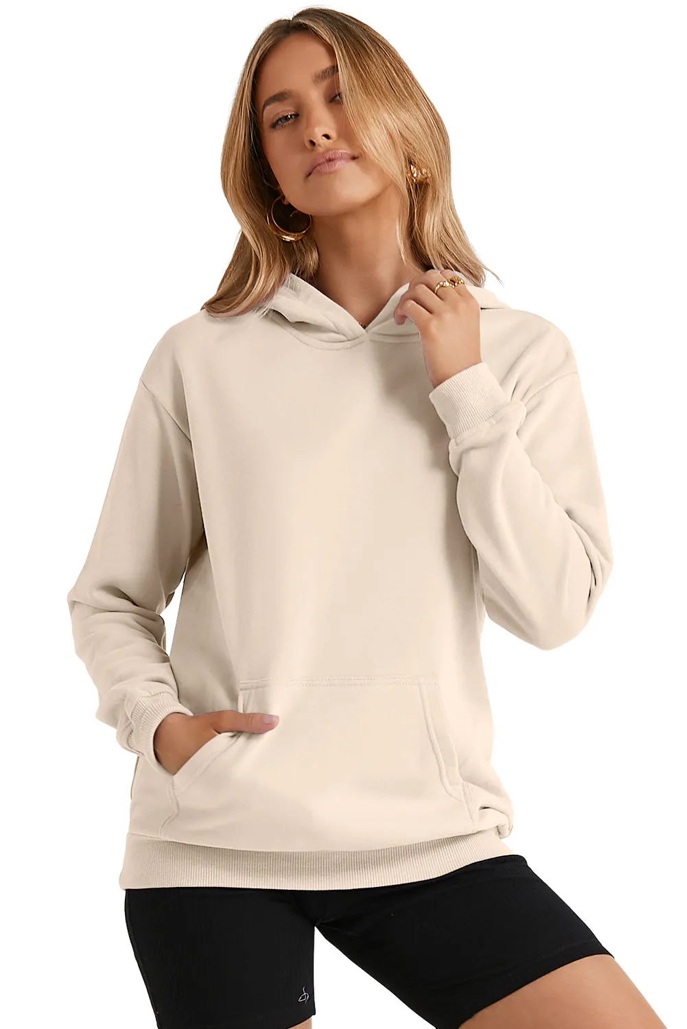 Women's Casual Hoodies Long Sleeve Solid Lightweight Loose Sweatshirt with Pocket