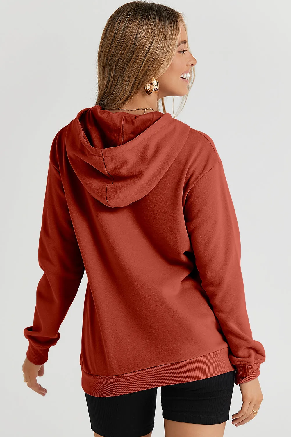 Women's Casual Hoodies Long Sleeve Solid Lightweight Loose Sweatshirt with Pocket