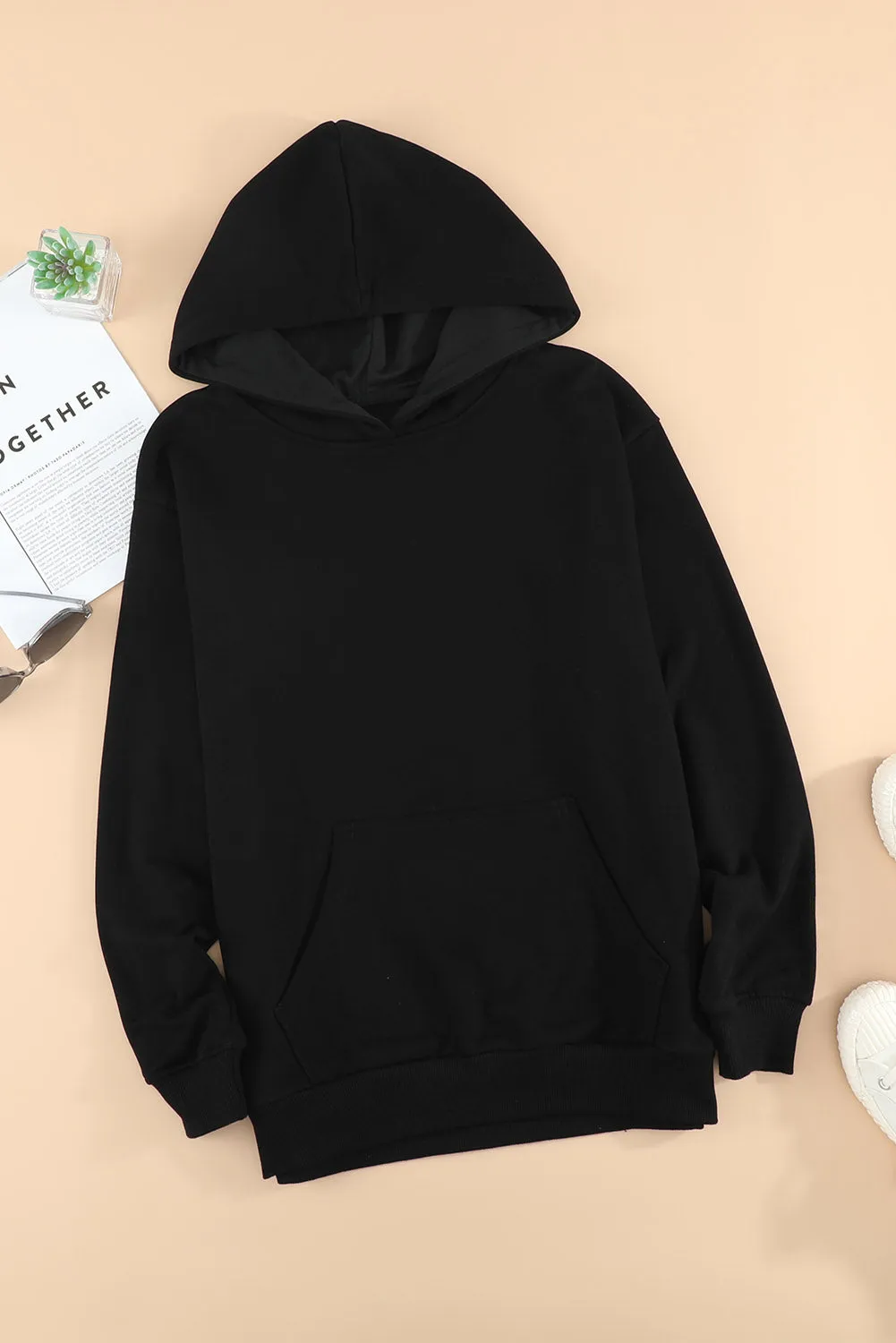 Women's Casual Hoodies Long Sleeve Solid Lightweight Loose Sweatshirt with Pocket