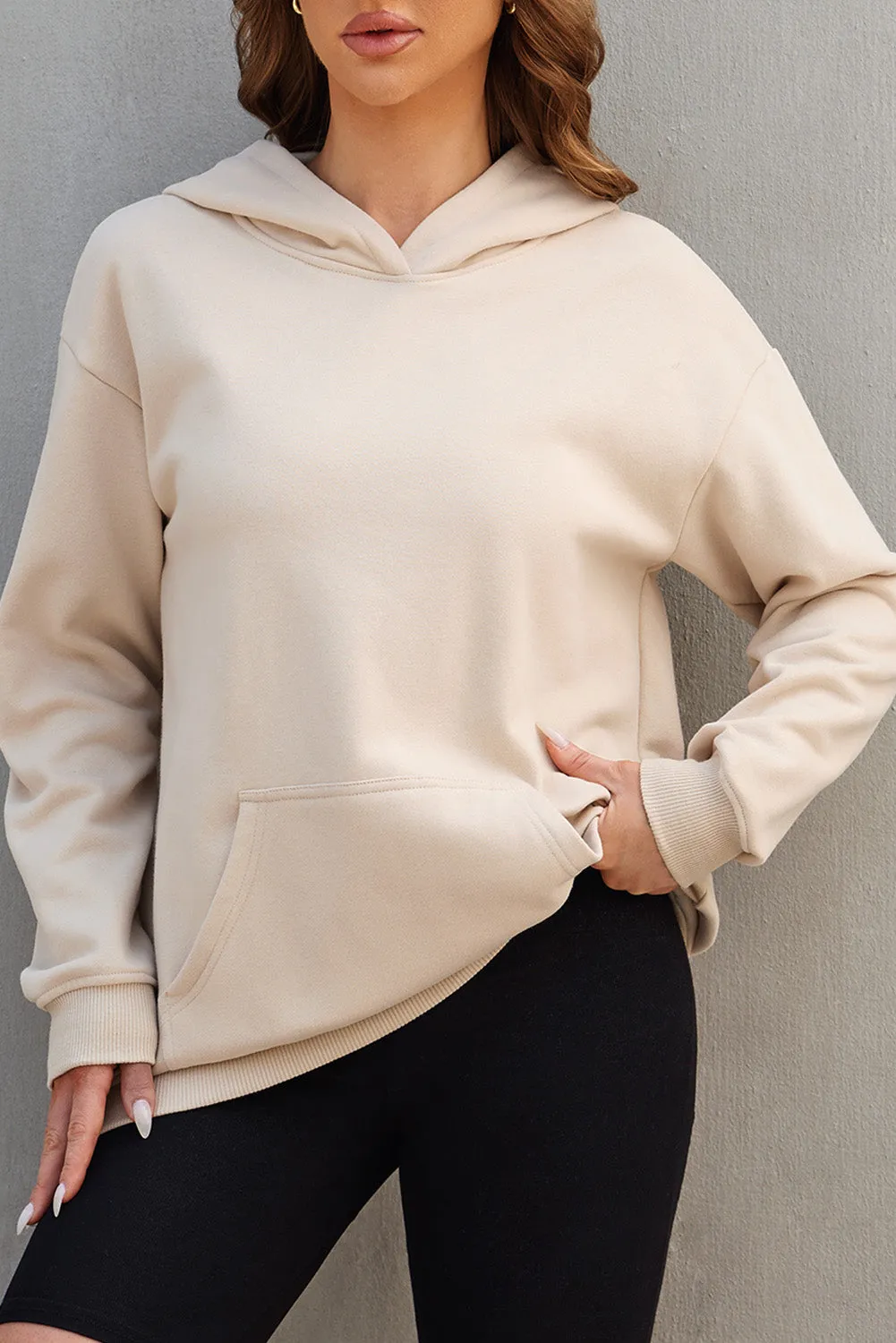 Women's Casual Hoodies Long Sleeve Solid Lightweight Loose Sweatshirt with Pocket