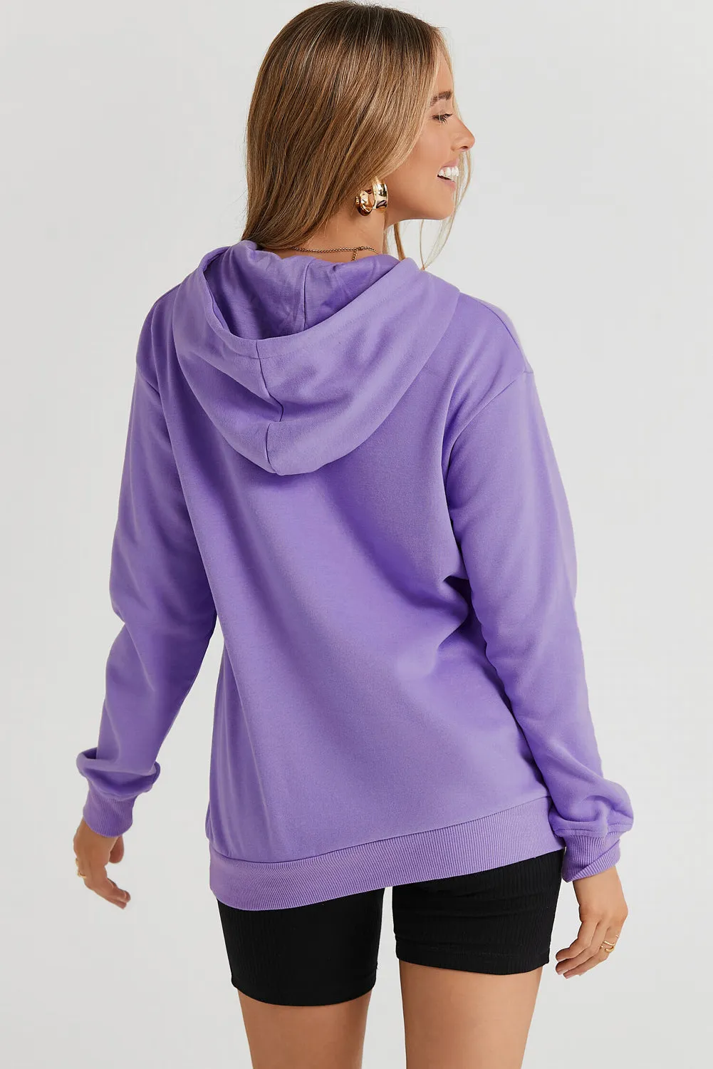 Women's Casual Hoodies Long Sleeve Solid Lightweight Loose Sweatshirt with Pocket