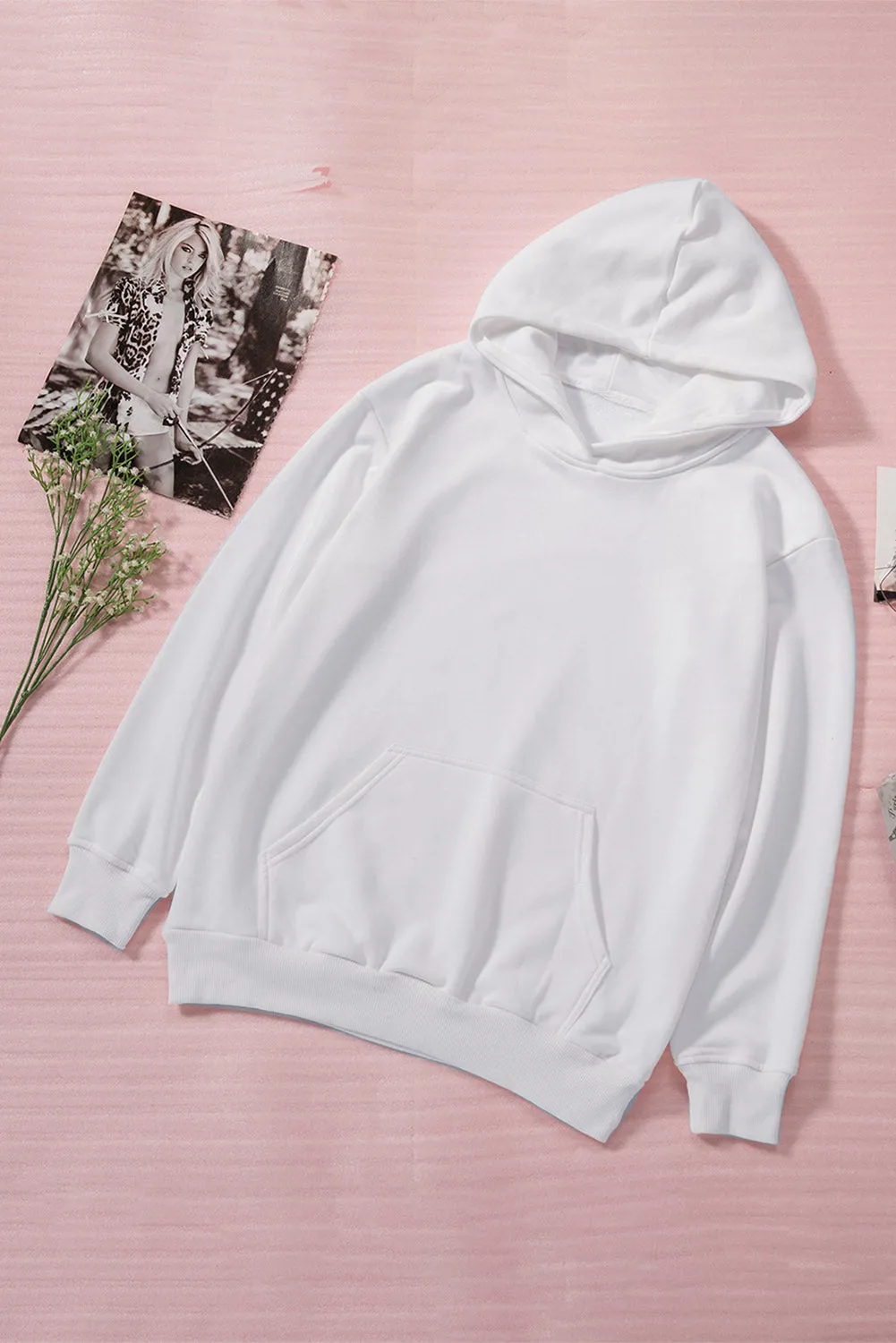 Women's Casual Hoodies Long Sleeve Solid Lightweight Loose Sweatshirt with Pocket