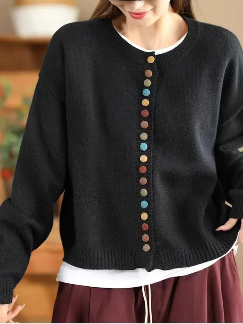 Women's Winter Vintage Charm Button-Up Knitted Cardigans