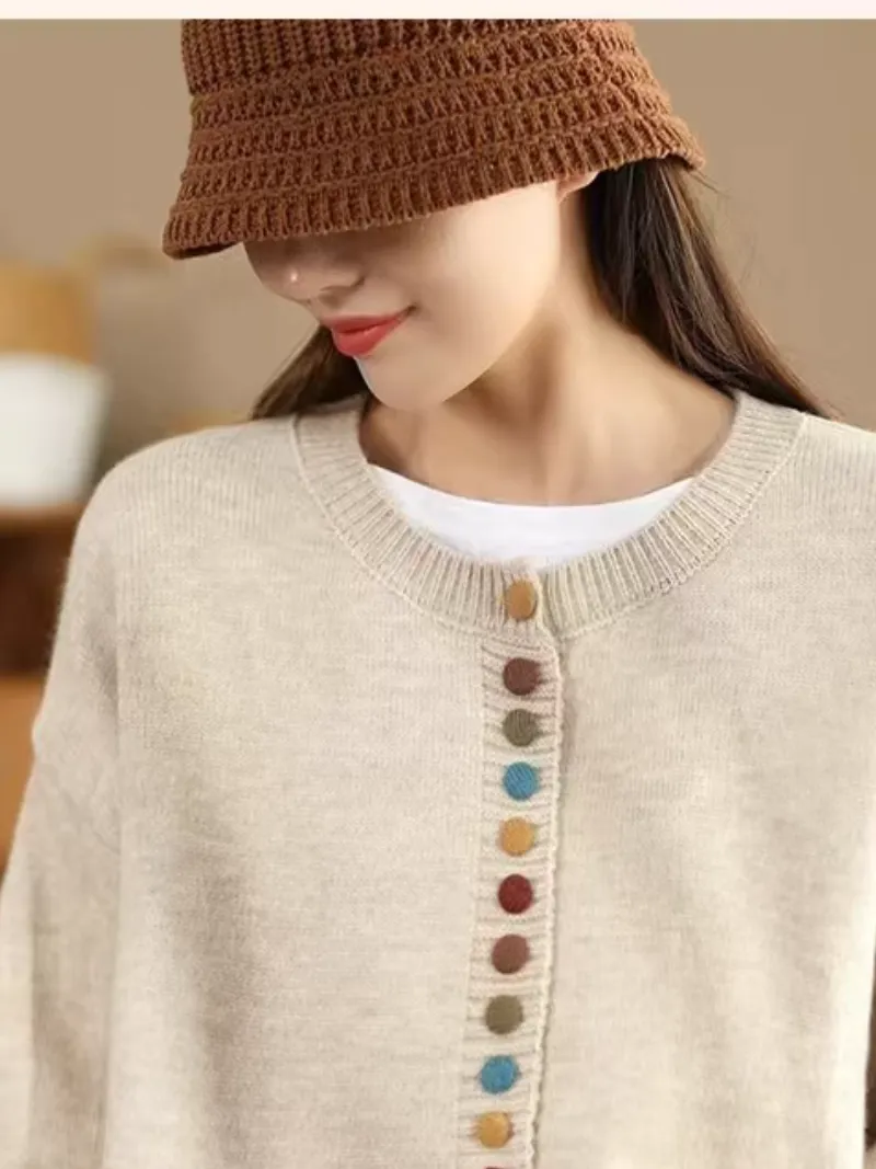 Women's Winter Vintage Charm Button-Up Knitted Cardigans