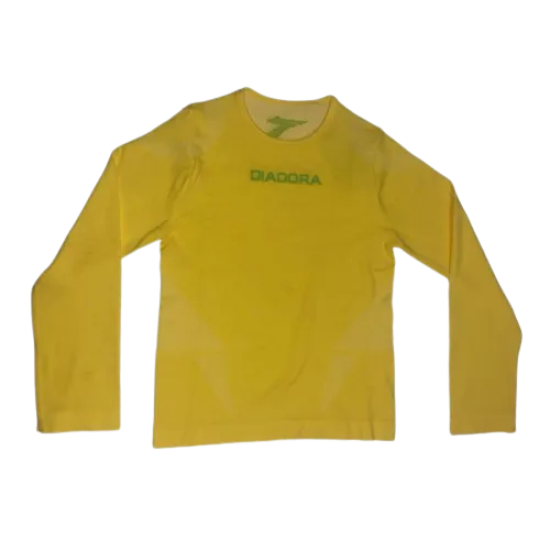 YELLOW DIADORA SEAMLESS LONG SLEEVE JUNIOR TOP