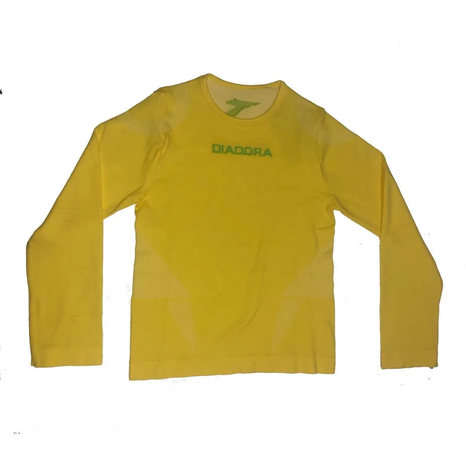 YELLOW DIADORA SEAMLESS LONG SLEEVE JUNIOR TOP